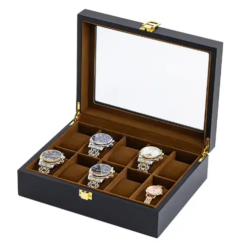 Boîte à Montres en Noyer Foncé – 10 Montres