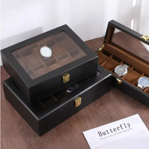 Boîte à Montres en Noyer Foncé – 12 Montres