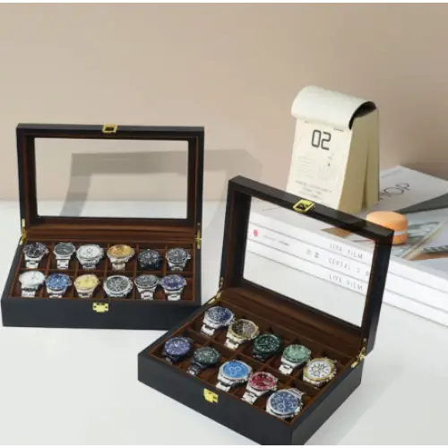 Boîte à Montres en Noyer Foncé – 12 Montres