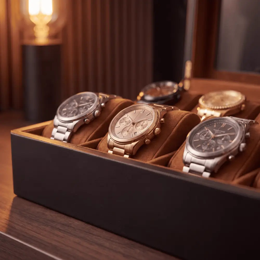 Boîte à Montres en Noyer Foncé – 12 Montres