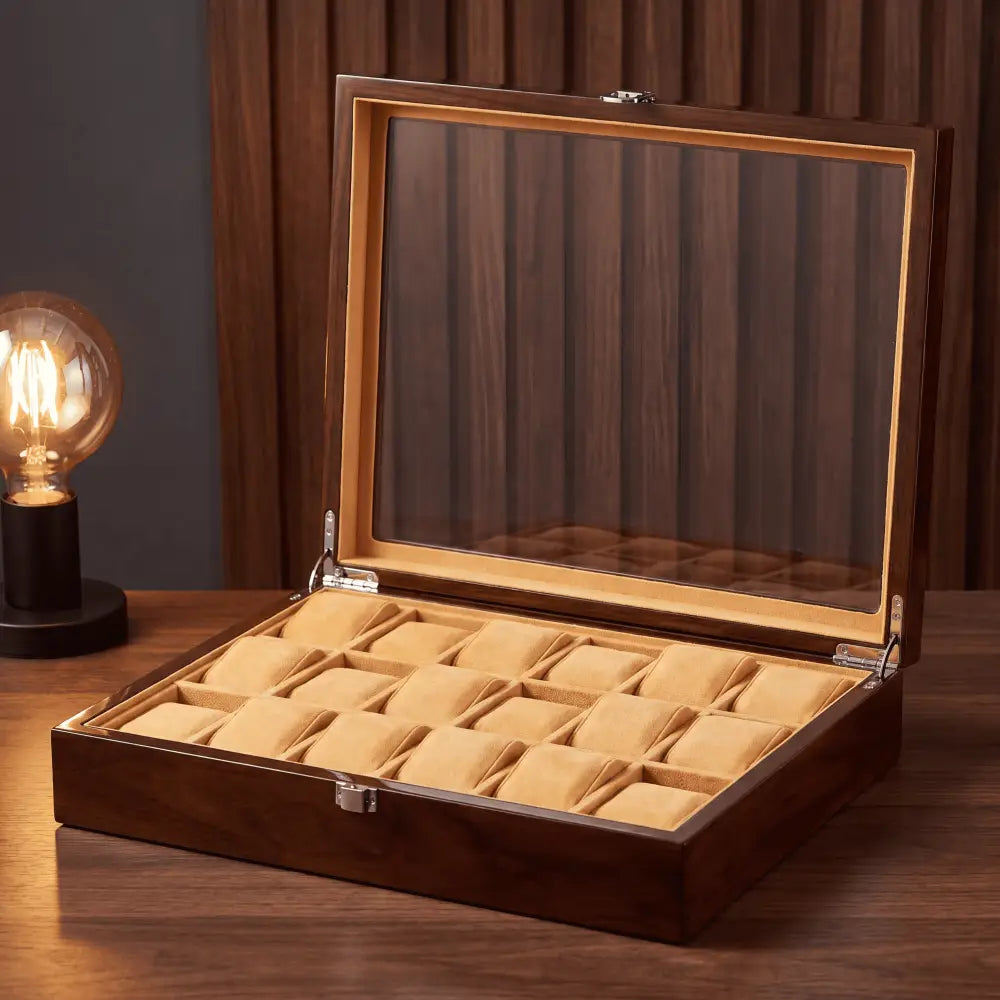 Boîte à Montres en Acajou – 18 Montres