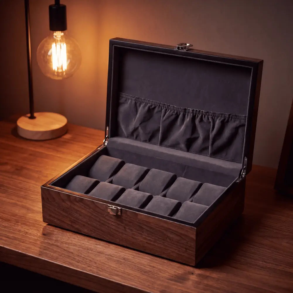 Boîte à Montres en Noyer Mat – 10 Montres