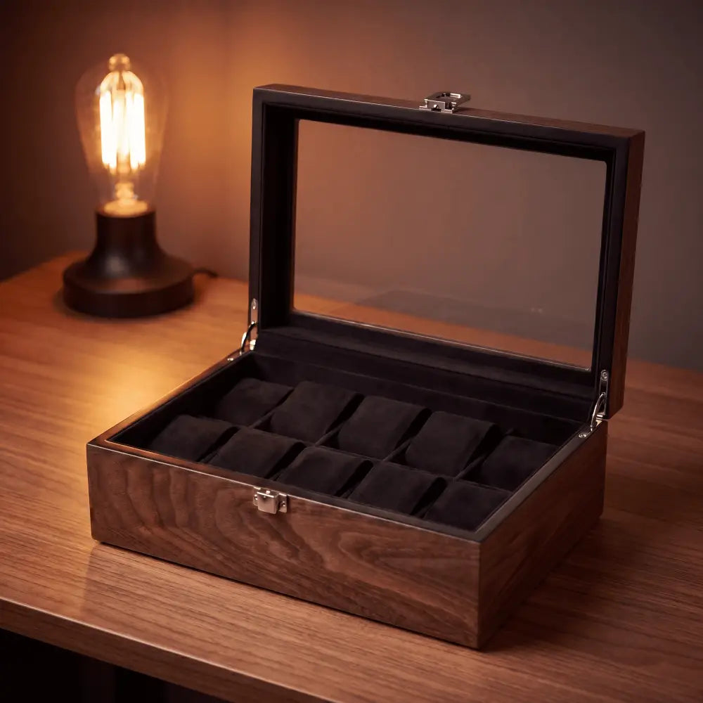 Boîte à Montres en Noyer Mat – 10 Montres