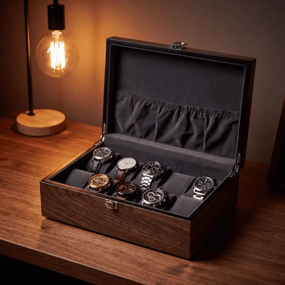Boîte à Montres en Noyer Mat – 10 Montres