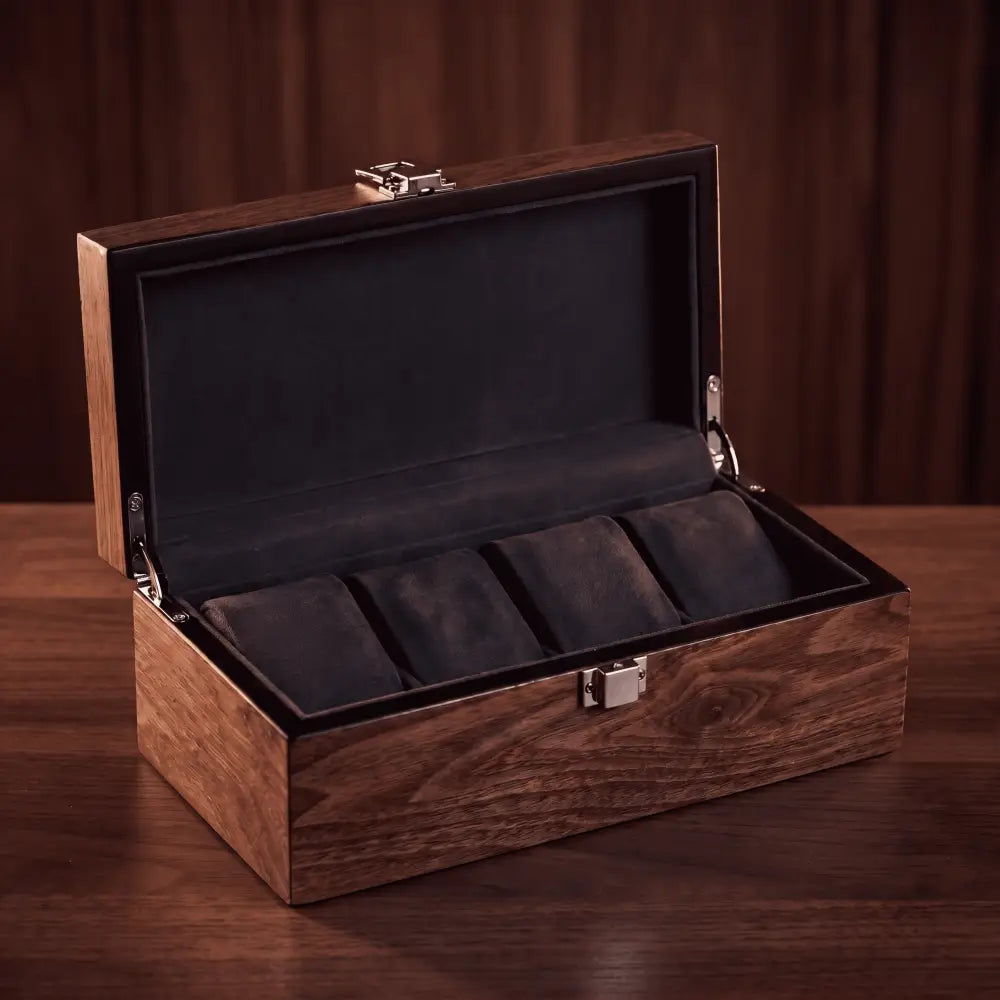 Boîte à Montres en Noyer Mat – 4 Montres