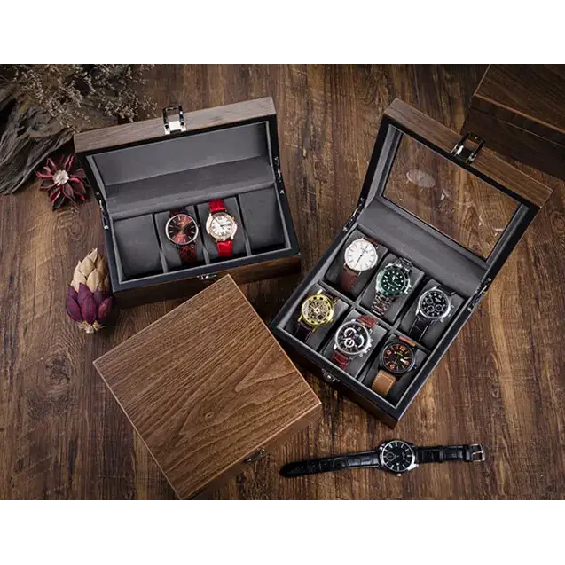 Boîte à Montres en Noyer Mat – 4 Montres