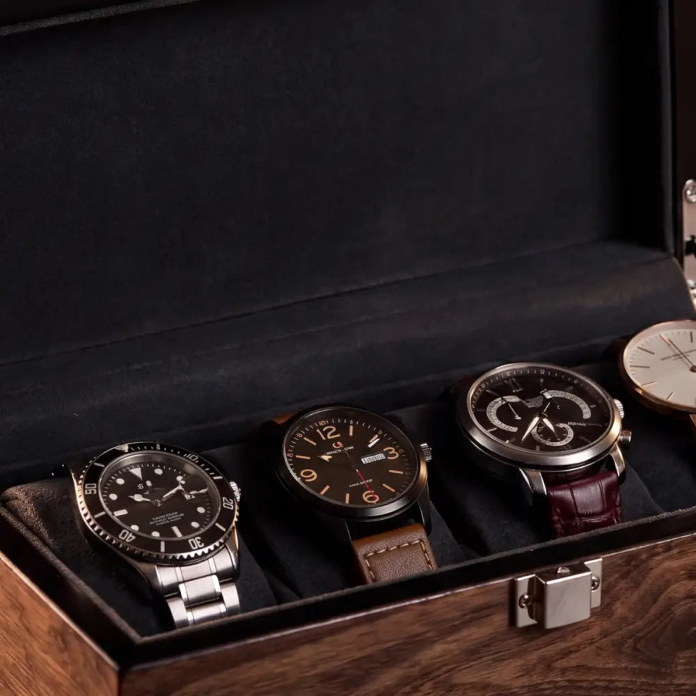 Boîte à Montres en Noyer Mat – 4 Montres