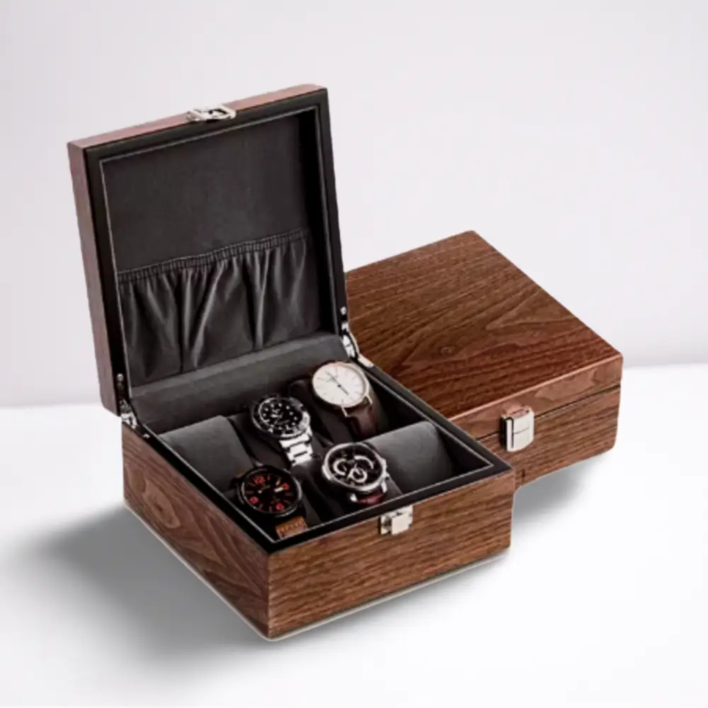 Boîte à Montres en Noyer Mat – 6 Montres