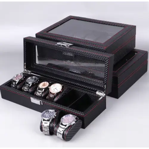 Boîte à Montres Noir Profond – 12 Montres