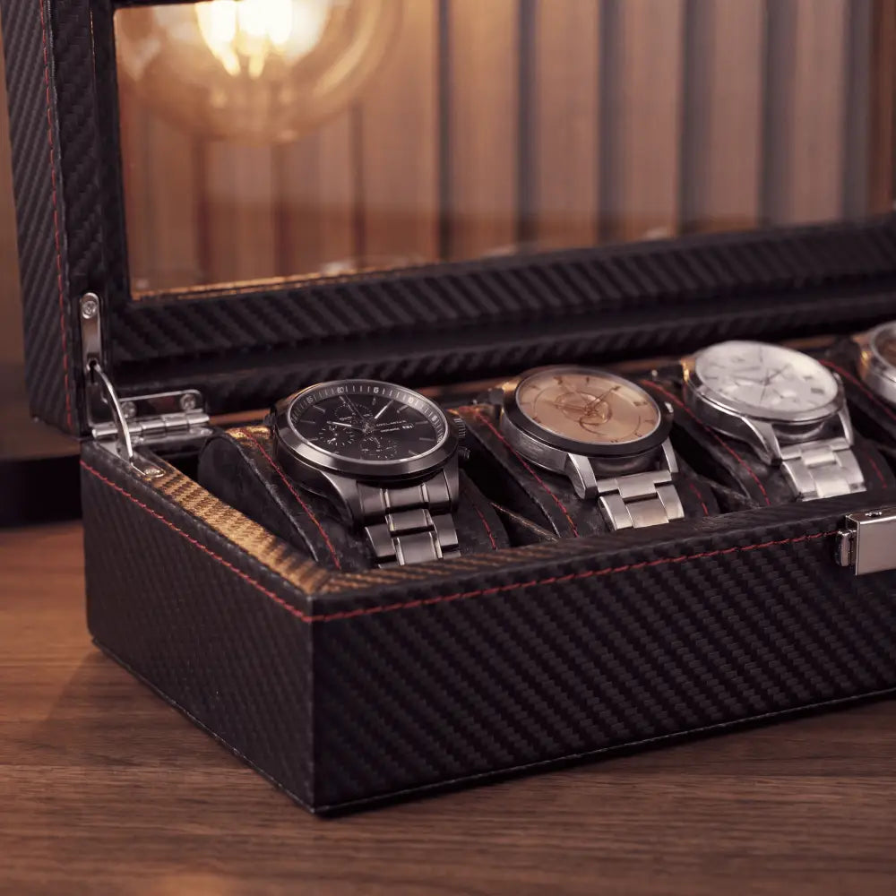 Boîte à Montres Noir Profond – 3 Montres