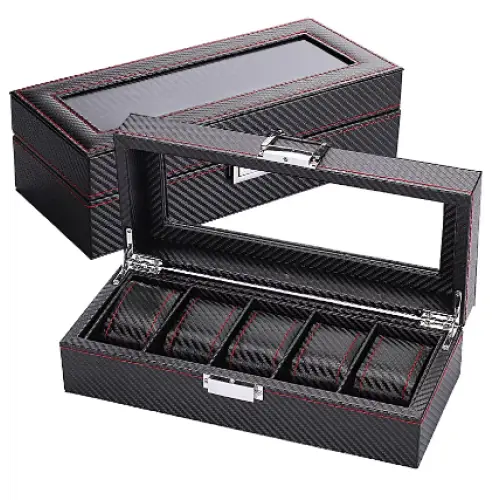 Boîte à Montres Noir Profond – 5 Montres