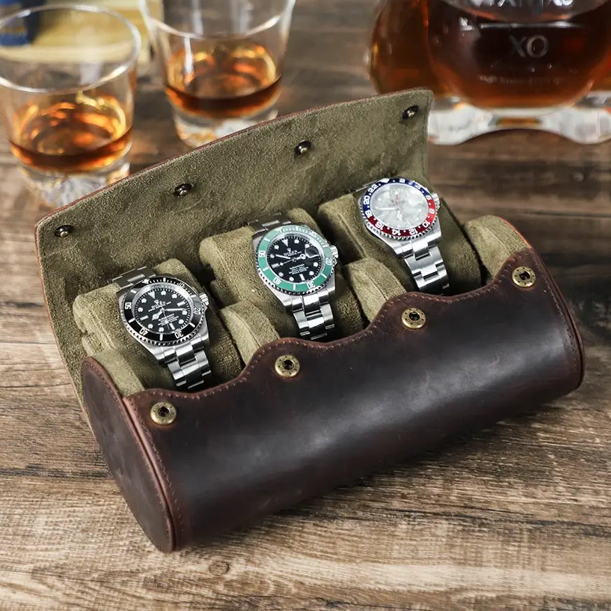 Étui à Montres Cuir Tradition – 3 Montres