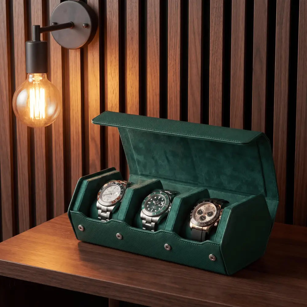 Étui à Montres Émeraude – 3 Montres
