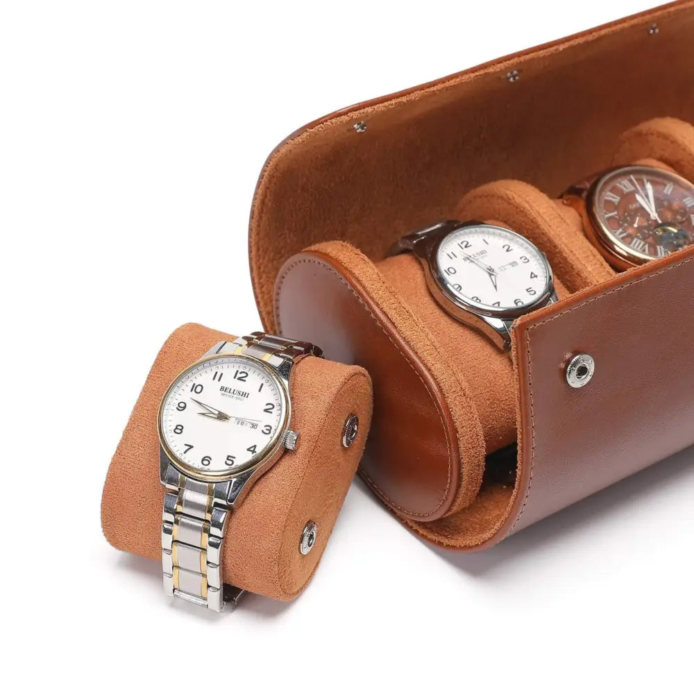 Étui à Montres en Cuir – 3 Montres