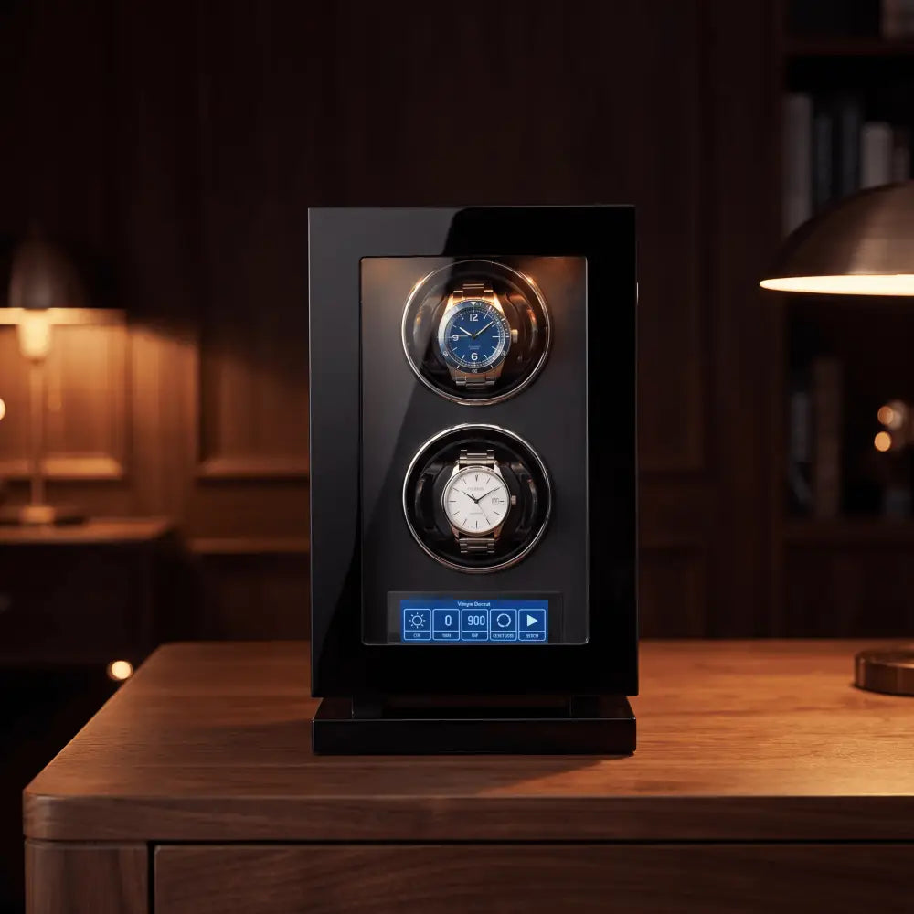 Remontoir à Montre Grande Armoire Noire – 2 Montres