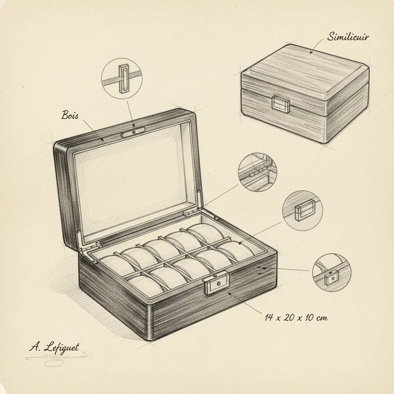 Boîte à Montres en Bois Laqué – 1 Montre