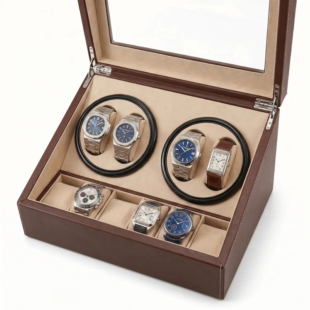 Remontoir à Montre Coffret Classique Marron – 10 Montres