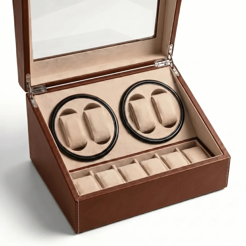 Remontoir à Montre Coffret Classique Marron – 10 Montres