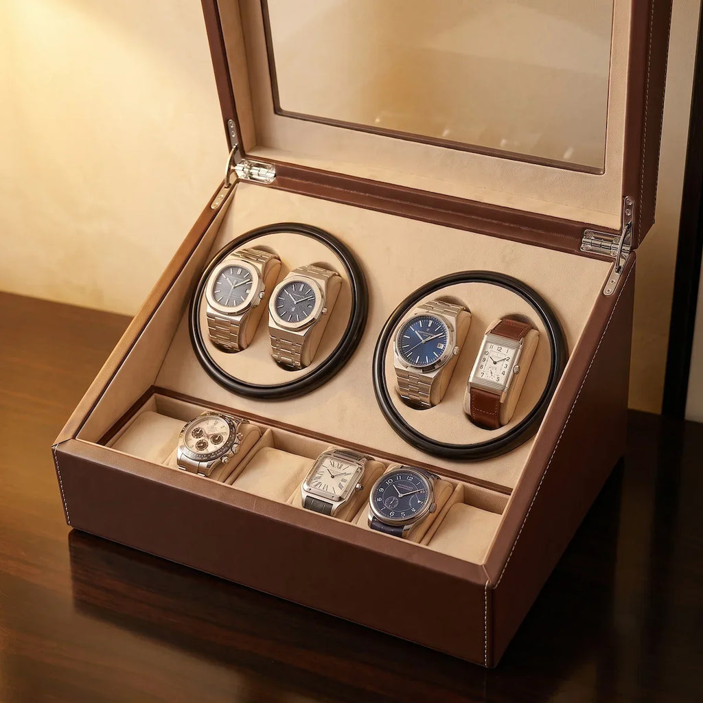 Remontoir à Montre Coffret Classique Marron – 10 Montres