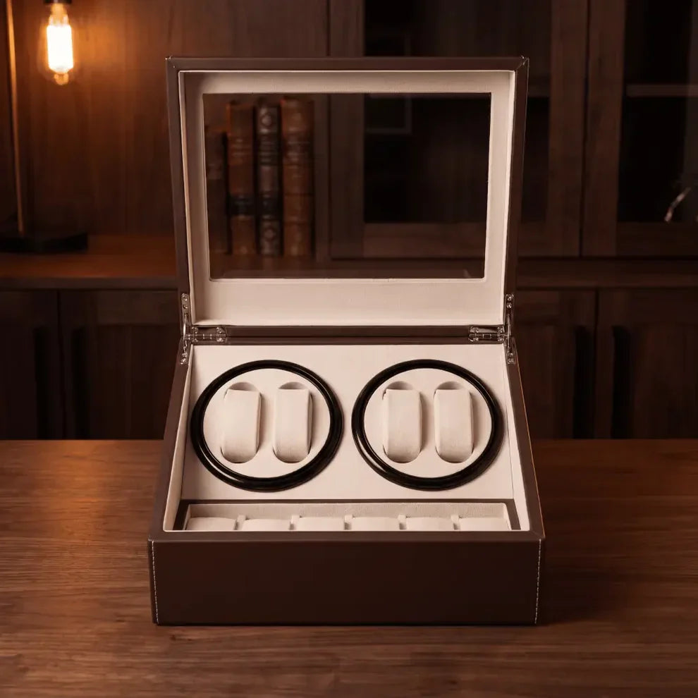 Remontoir à Montre Coffret Classique Marron – 10 Montres