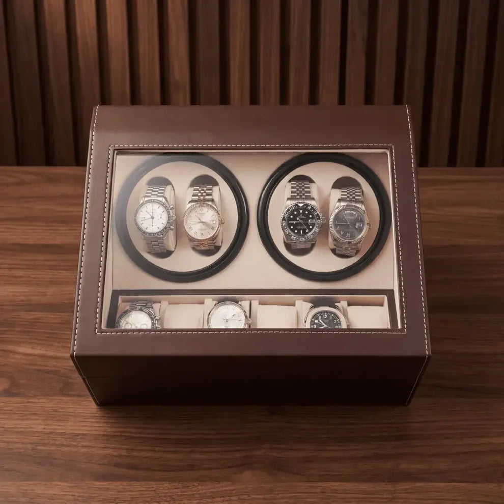Remontoir à Montre Coffret Classique Marron – 10 Montres