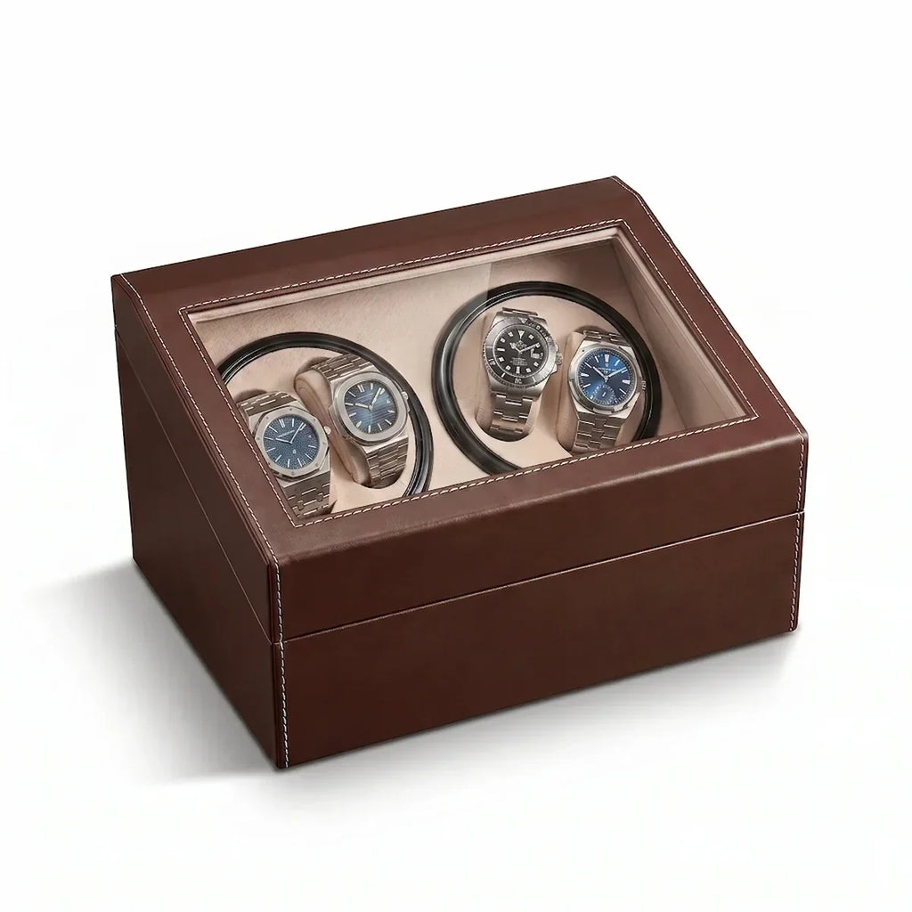 Remontoir à Montre Coffret Classique Marron – 10 Montres