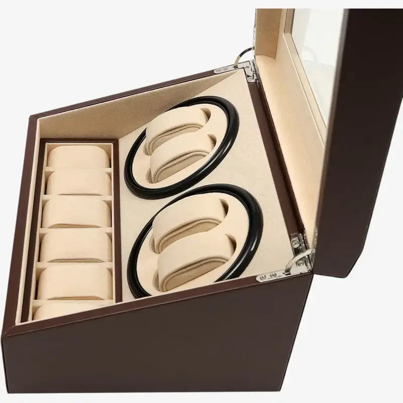 Remontoir à Montre Coffret Classique Marron – 10 Montres