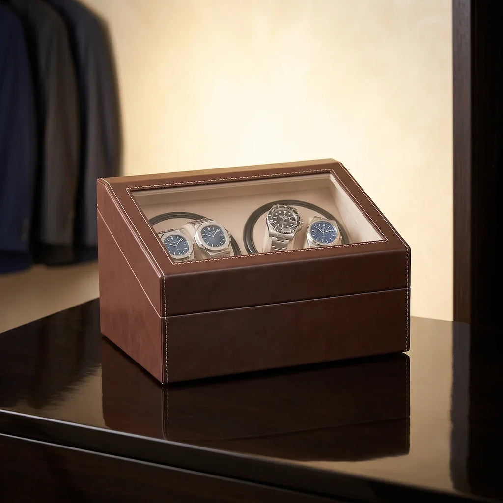 Remontoir à Montre Coffret Classique Marron – 10 Montres